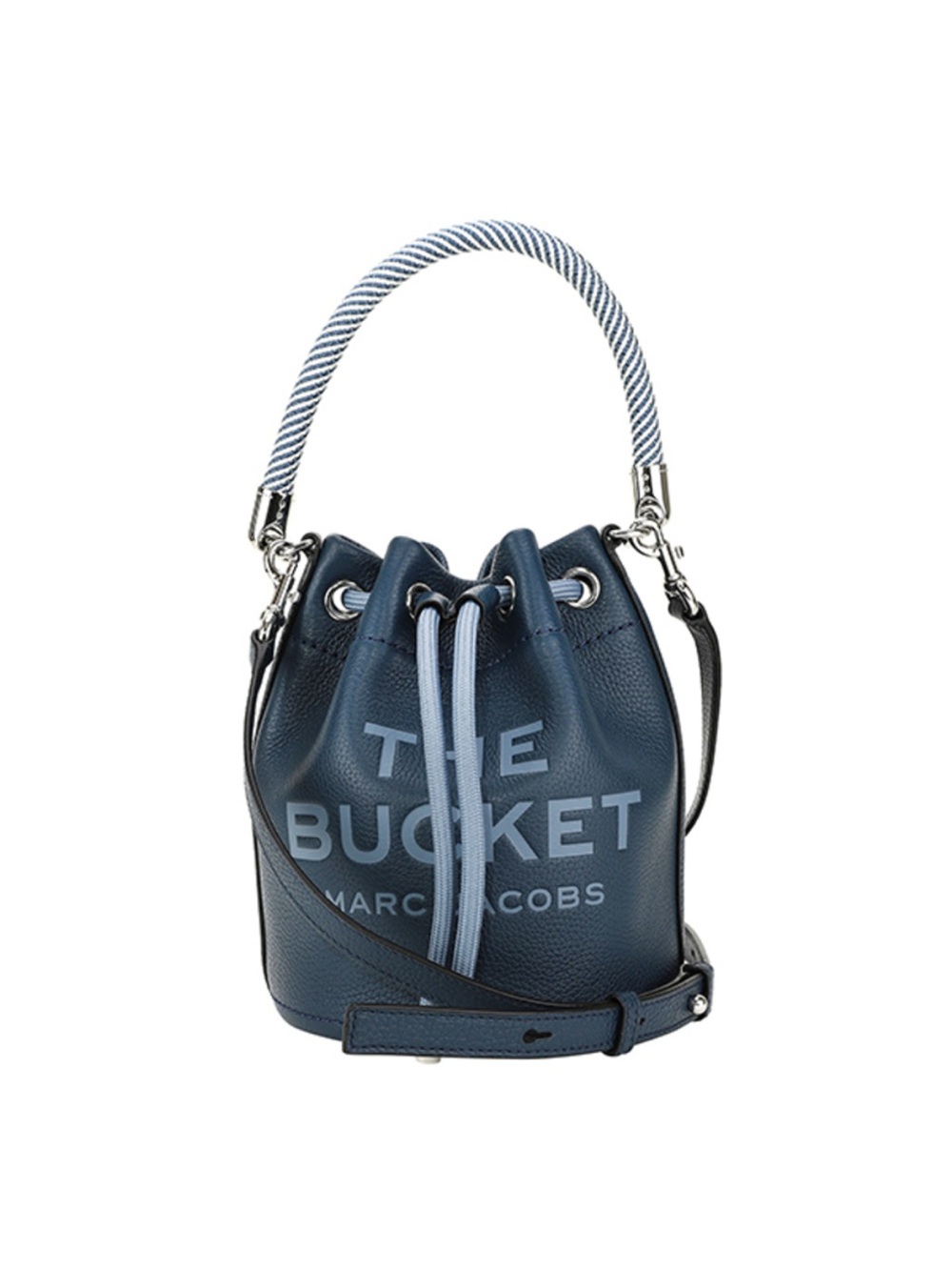 Marc Jacobs The Bucket Bag – Blue Pebbled Leather | Rope Handle | Crossbody